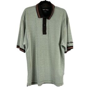 TaylorMade Mens Cotton Blend V Neck Short Sleeve Casual Golf Polo Shirt XL Grey